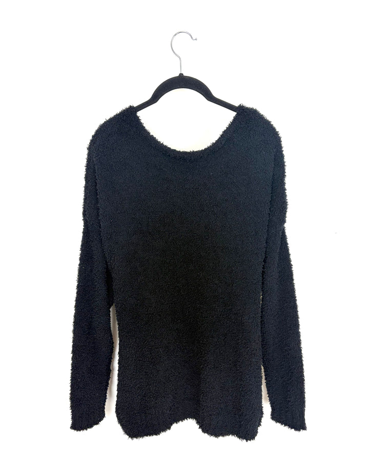 Black Faux Wrap Sweater - Size 6/8