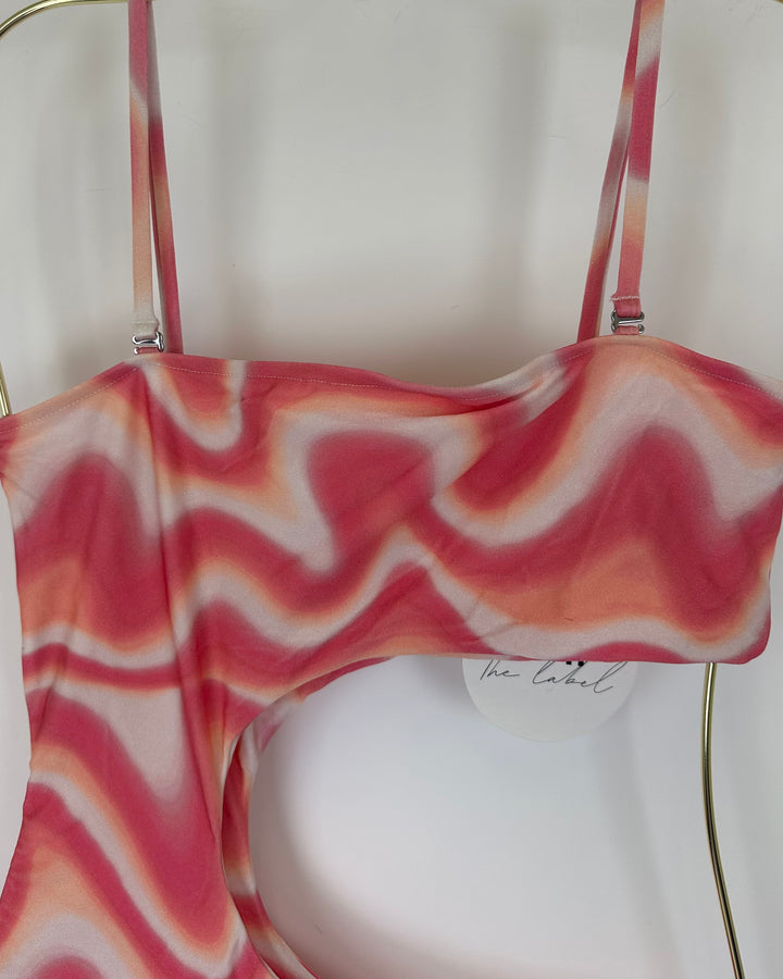 Pink Cut Out One Piece Swimsuit - S, M, L, XL, XXL