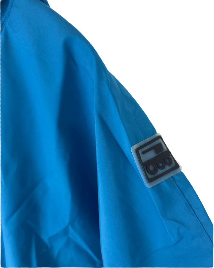Bright Blue Long Raincoat With Bungee Belt - Size 2/4, 6/8 and 8/10