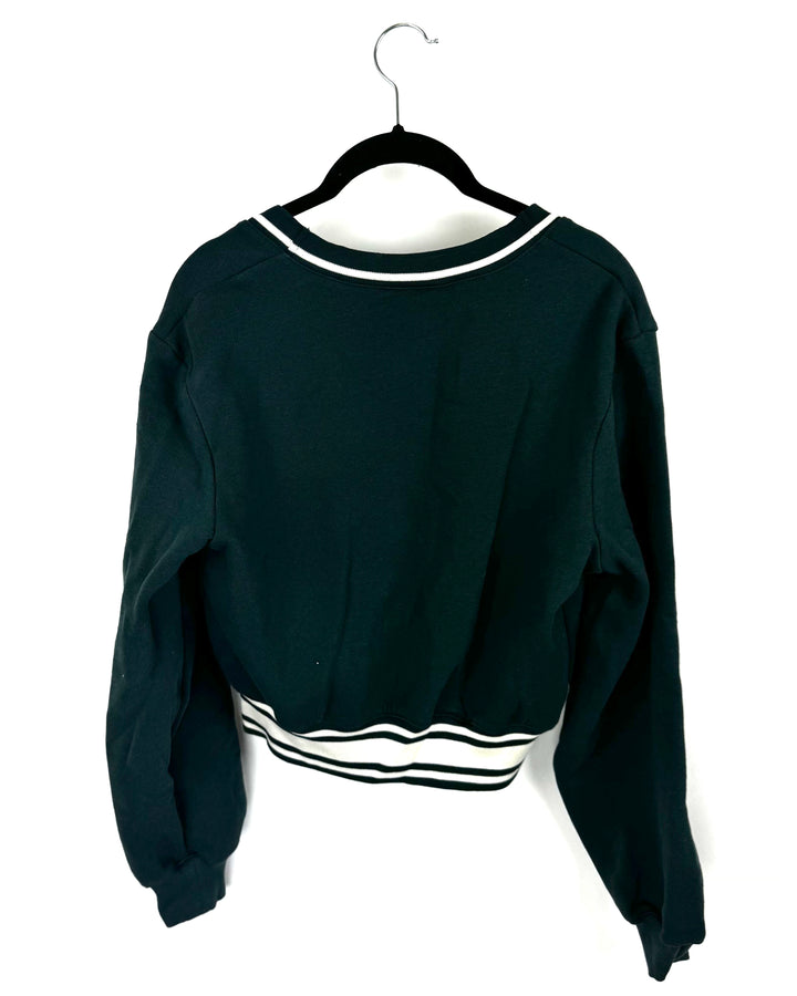 PINK Green Zip Up Jacket - Small