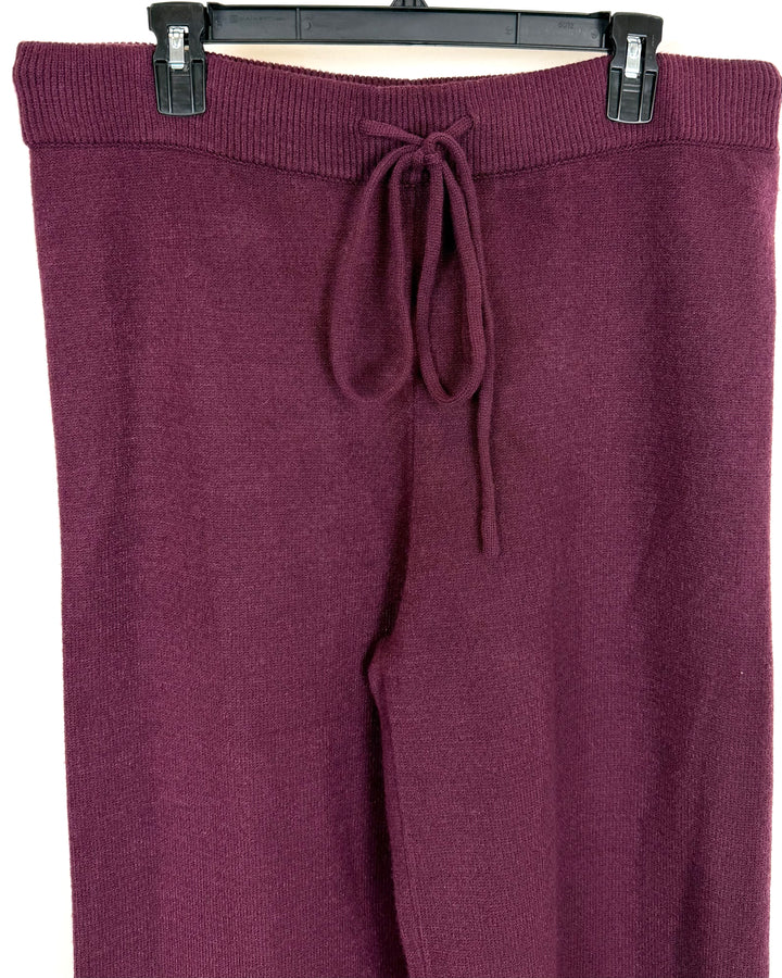 Dark Burgundy Knit Sweatpants - Size 16W/18W