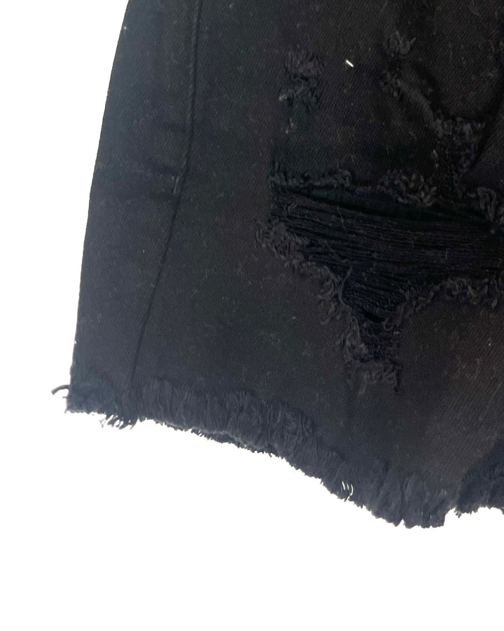 Black Distressed High Rise Shorts - Size 4/6