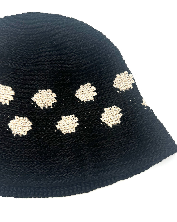 Black Crochet Bucket Hat
