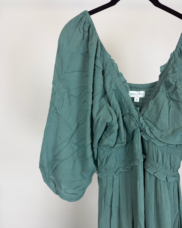 Sage Ruffle Dress - Size 2/4 and Size 6/8