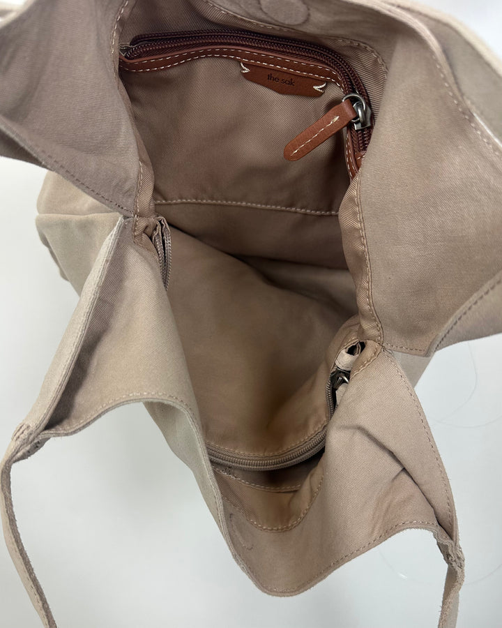 Desert Sand Suede Shoulder Bag