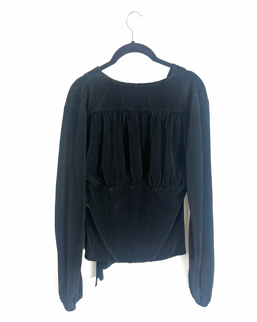Black V Neck Ribbed Top - Size 4/6