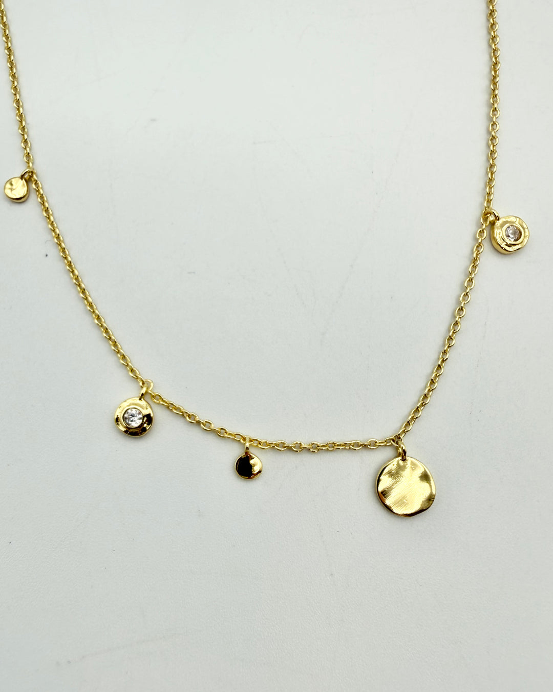Silver Rhinestone & Gold Circle Bracelet