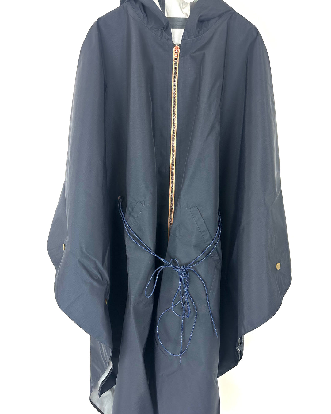 Navy Blue Poncho With Bungee Belt - Size 6/8