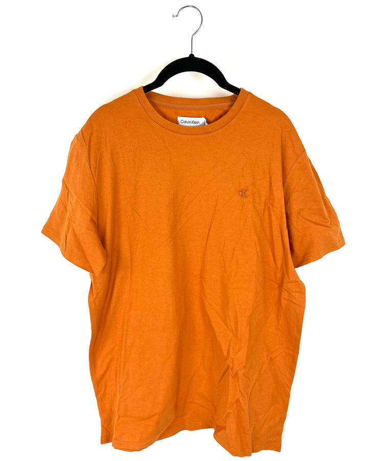MENS Burnt Orange Initialed T-Shirt - Medium