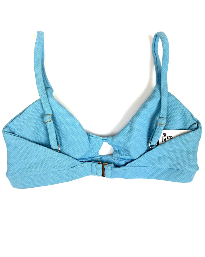 Sky Blue Textured Bralette Bikini Top - Small