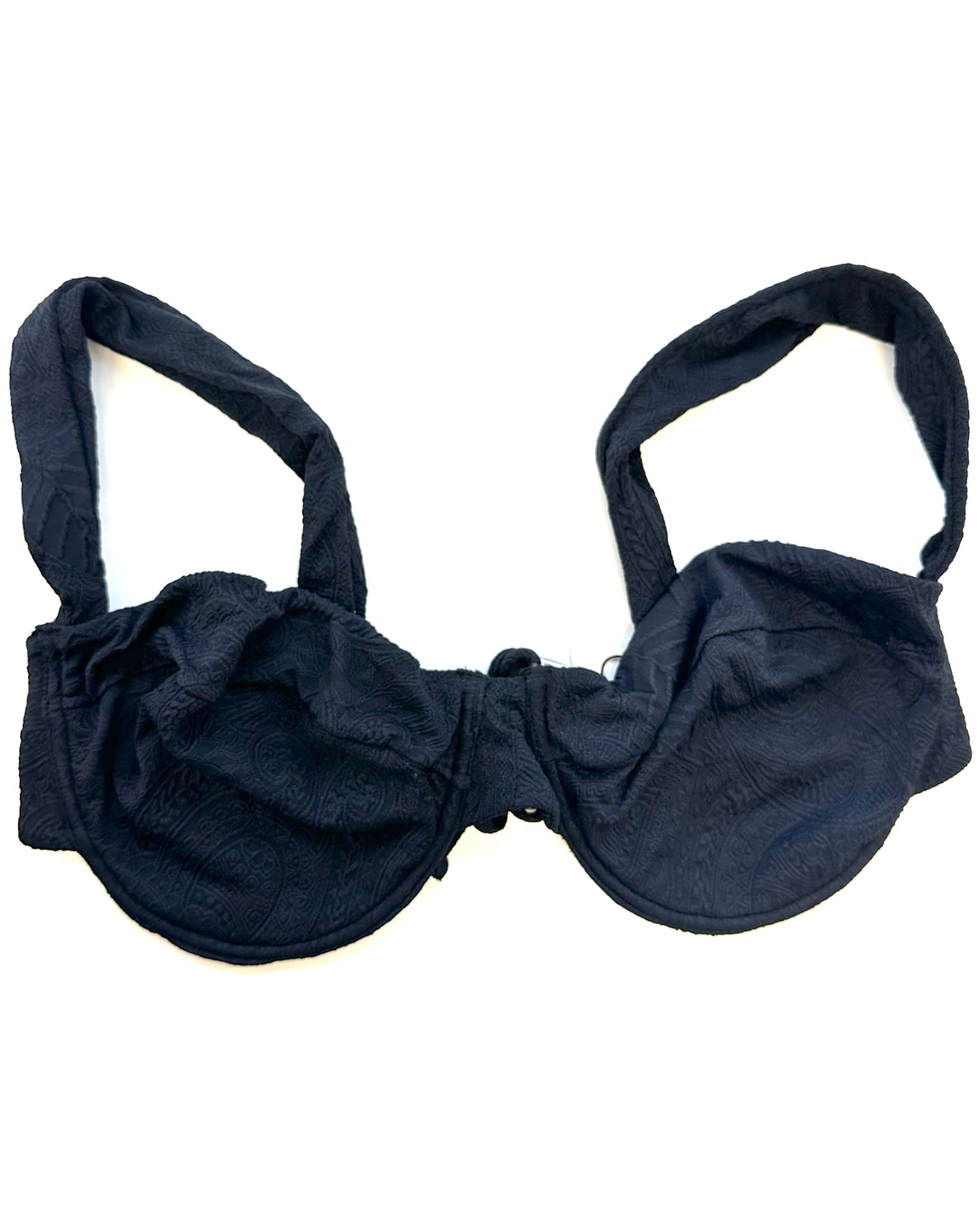 Black Embossed Underwire Bikini Top - Extra Large
