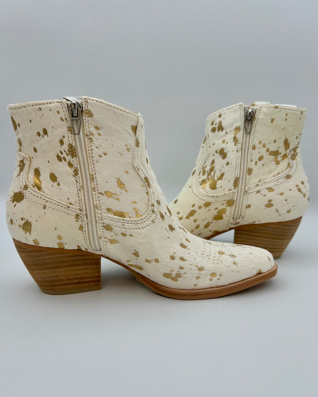 White & Gold Western Bootie - Size 6.5 and 8