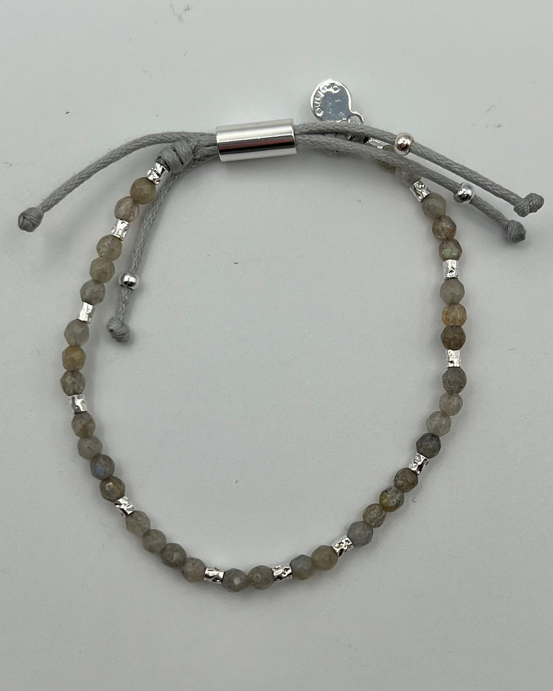 Grey And Silver Small Beaded Bracelet