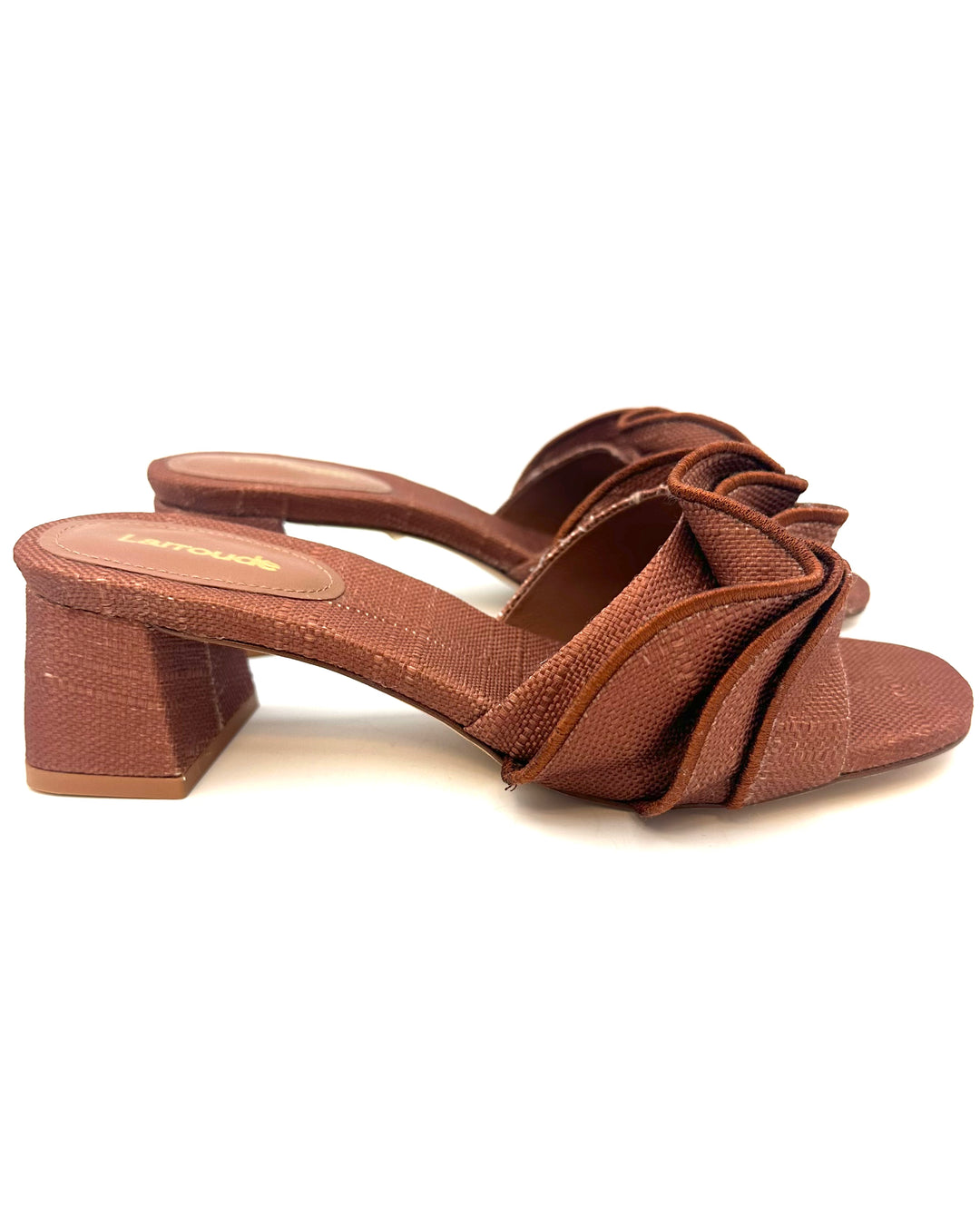 Brown Textured Slip On Sandals - Size 6.5