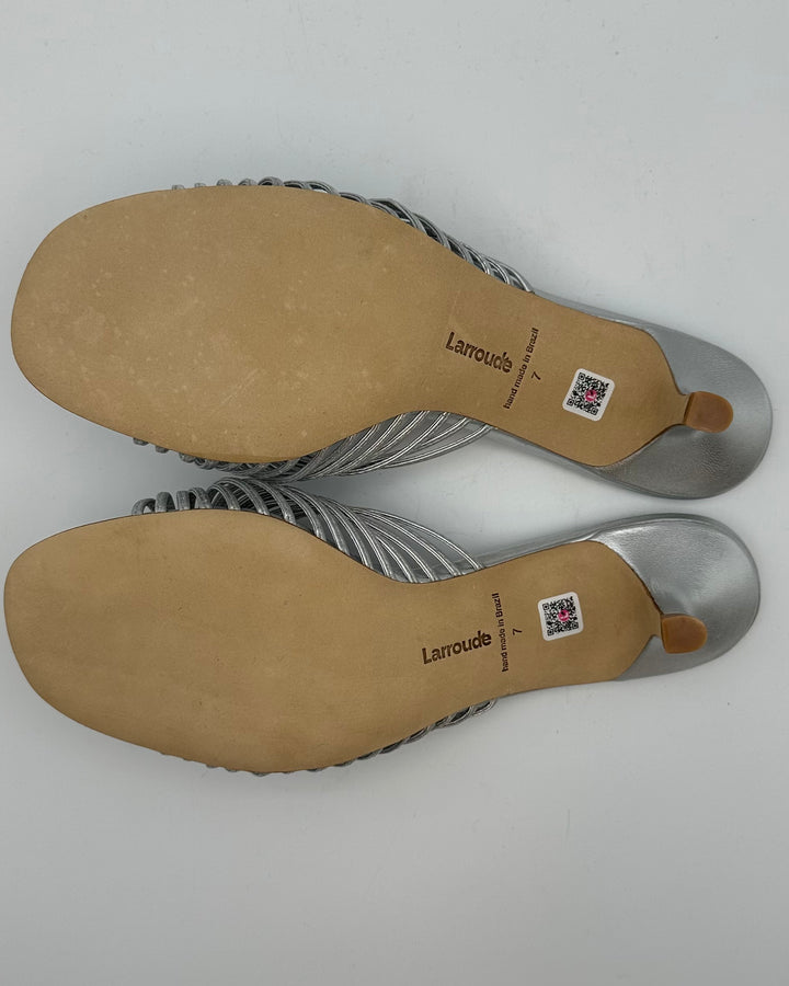Silver Metallic Mule - Size 7