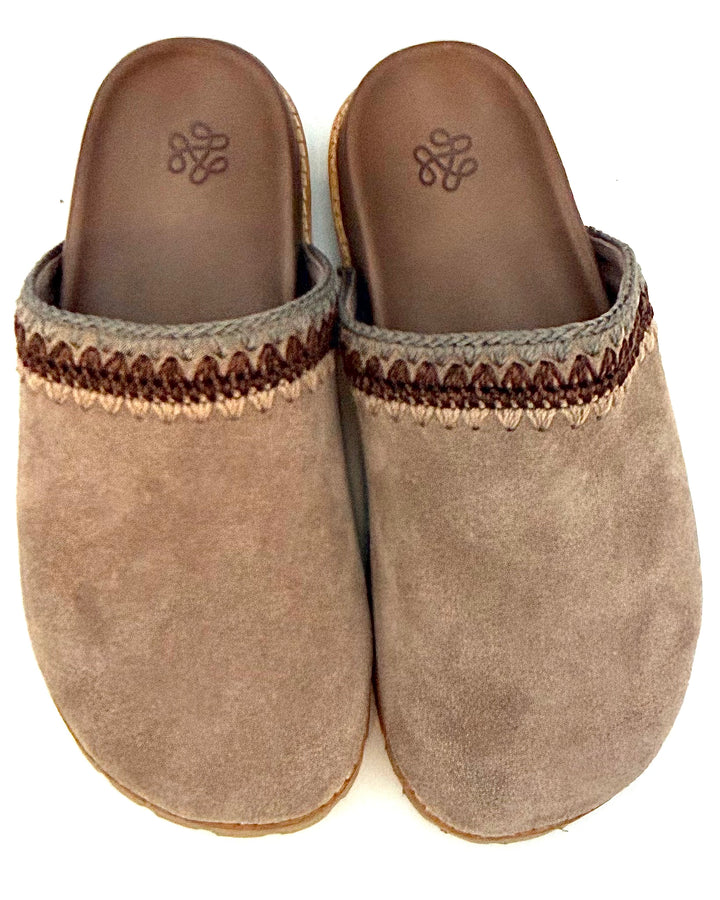Brown Suede Clogs - Size 6, 7, 8, 9, 10 and 11