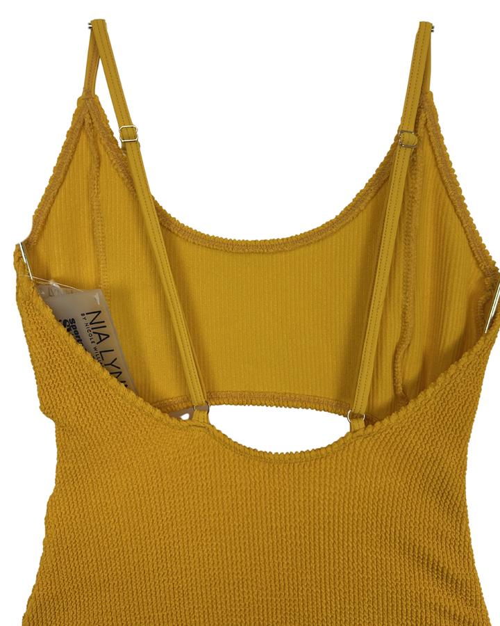 Dark Yellow Textured One Piece - XS, S, M, L, XL