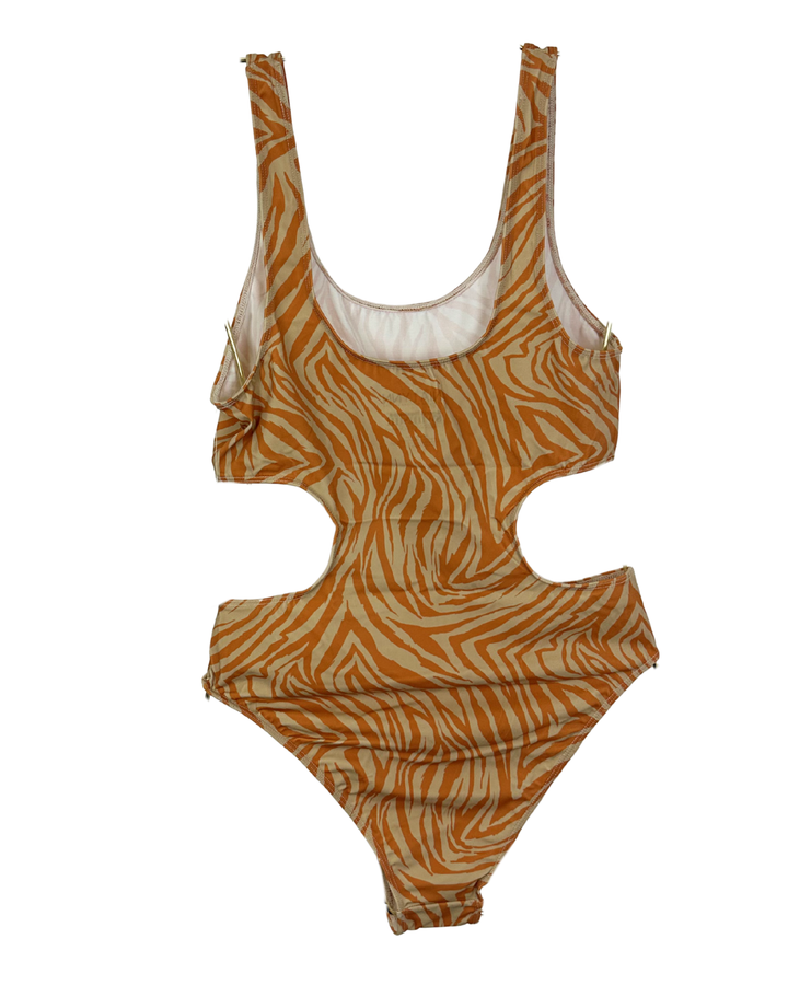 Orange Animal Print One Piece - XS - XXXL