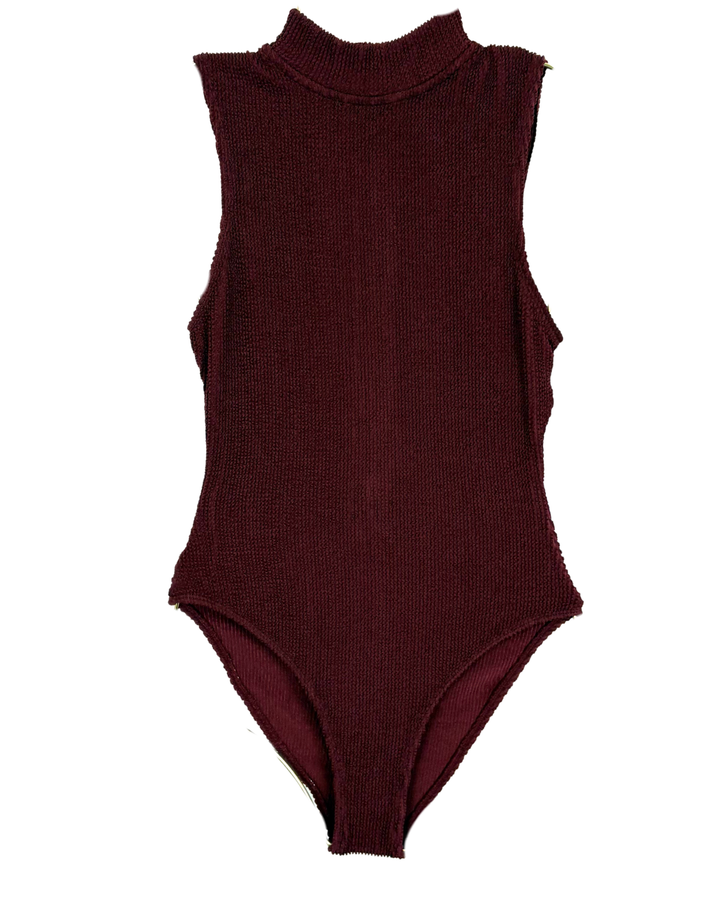 Burgundy One Piece Swimsuit - XS - XXXL