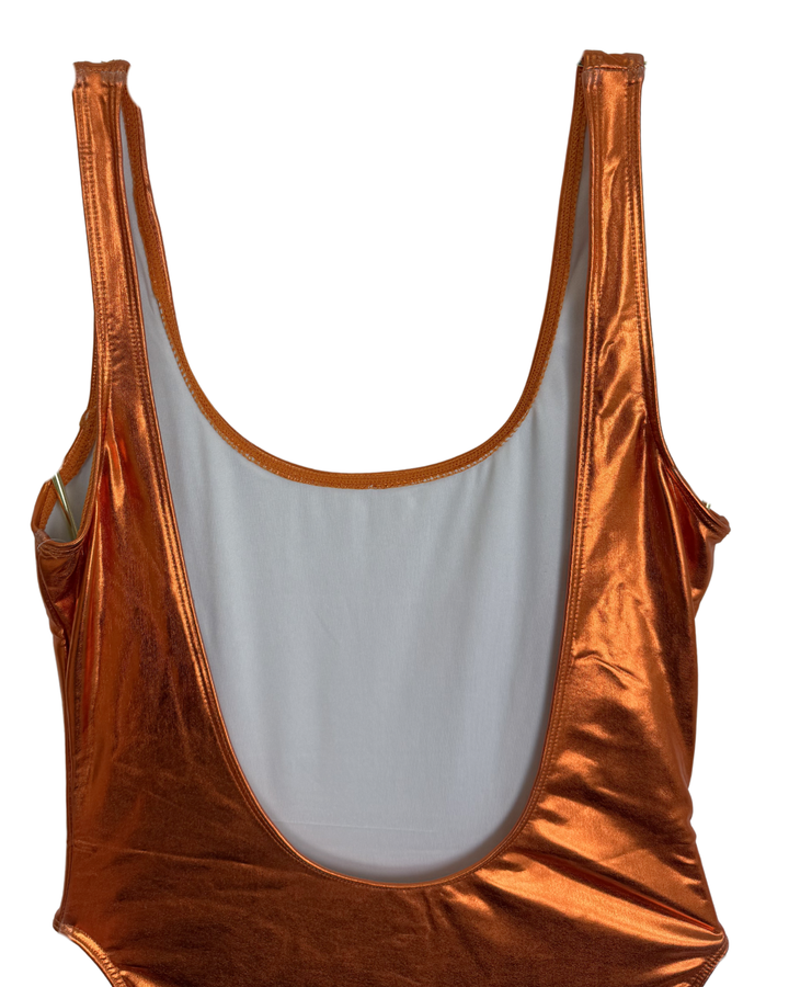 Metallic Dark Orange One Piece Swimsuit - XS, S, M, L, XL