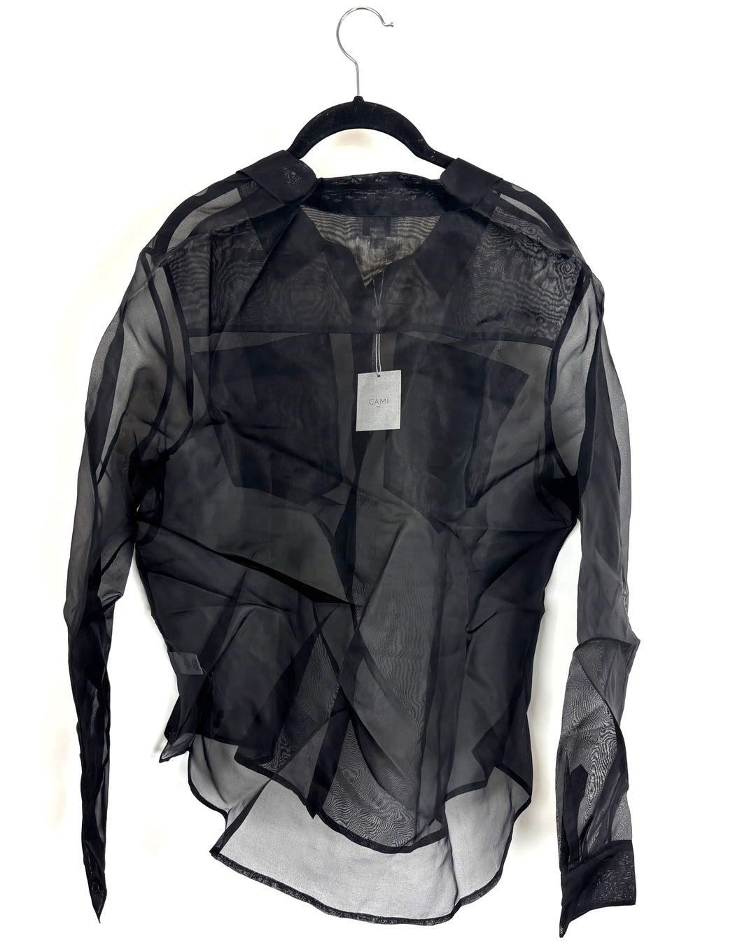 Black Sheer Button Down - Size 12/14