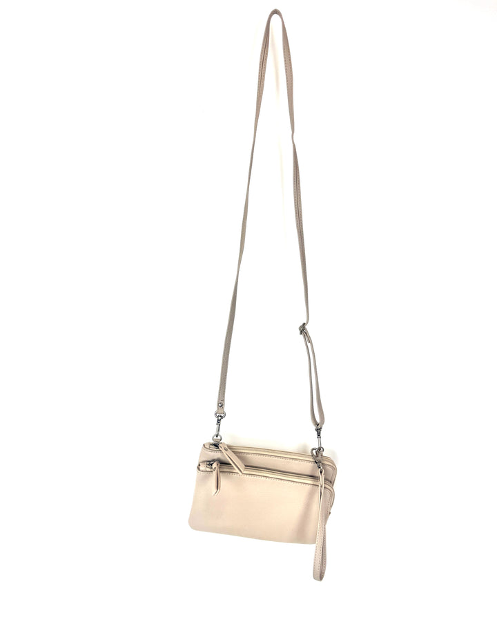 Cream Leather Crossbody Bag