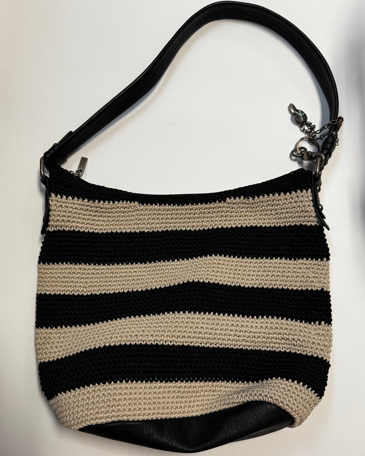 Black and White Horizontal Crochet Bag