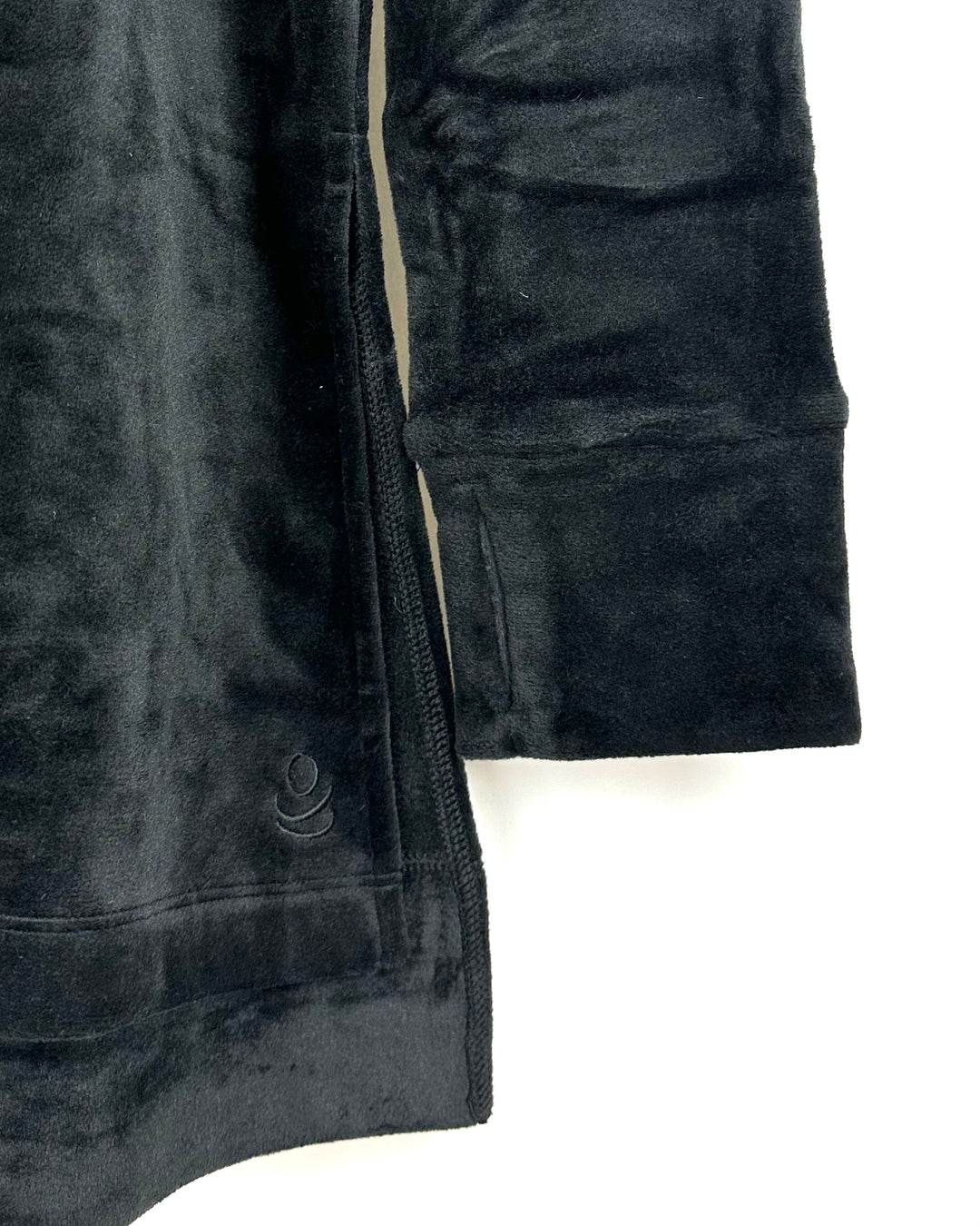 Black Fleece V Neck Pajama Top - Small - 1X