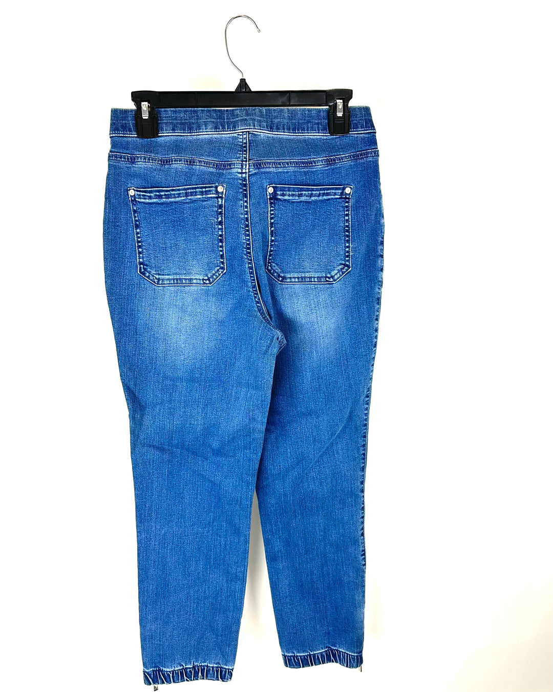 Elastic Band Stretchy Straight Leg Jeggings - Size 6
