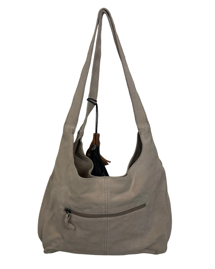 Oatmeal Suede Shoulder Bag