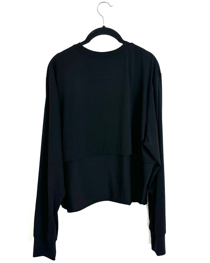 Black Stretchy Knotted Top- Size 1x