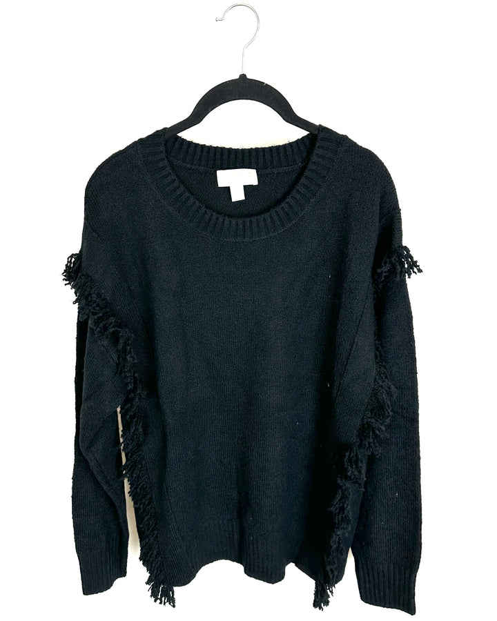 Black Fringe Sweater - Size 6/8