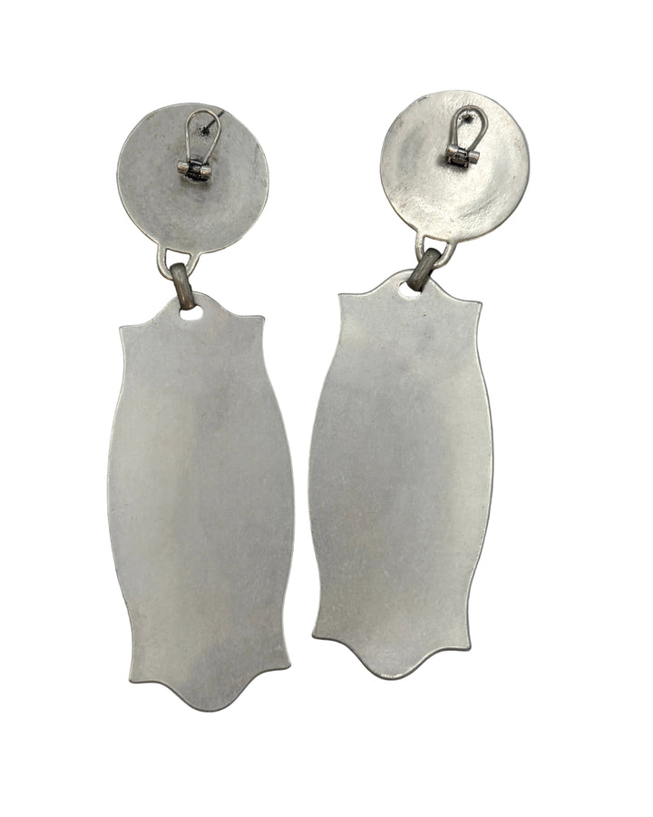 Oversized Silver Drop Earrings