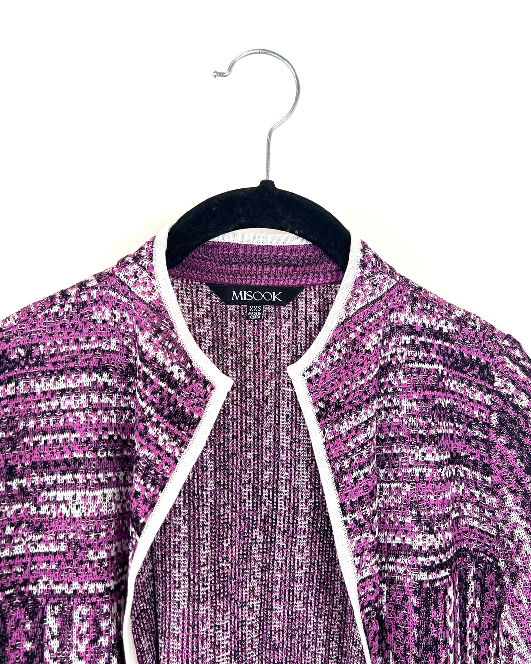 Purple Textured Knit Cardigan - Size 0