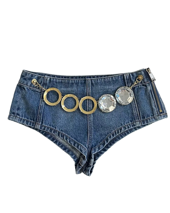 Denim High Cut Shorts - Size 26