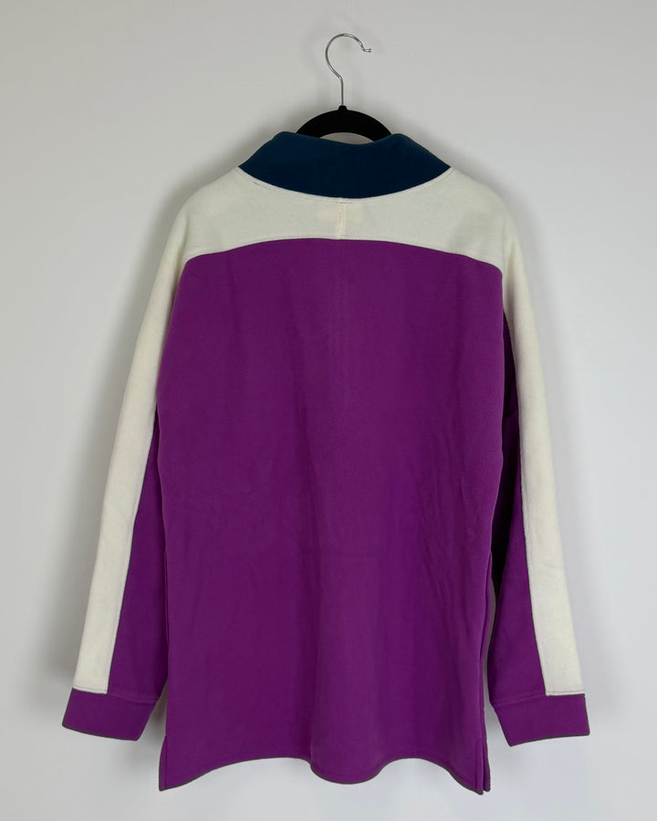 Blue and Purple Fleece Pullover - Size 6/8