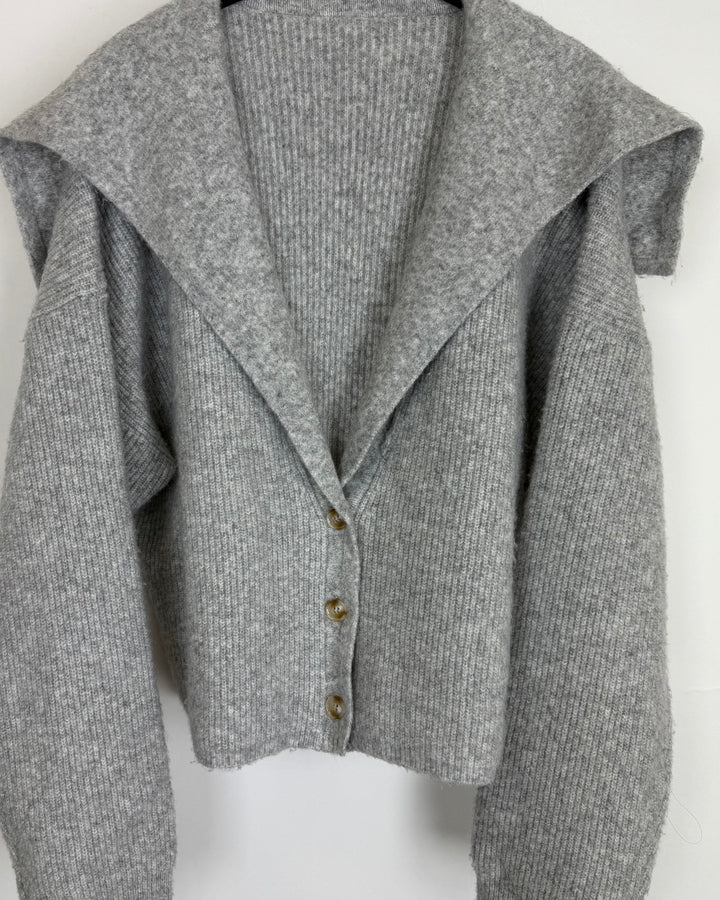 Gray Cropped Knit Sweater - Size 6/8