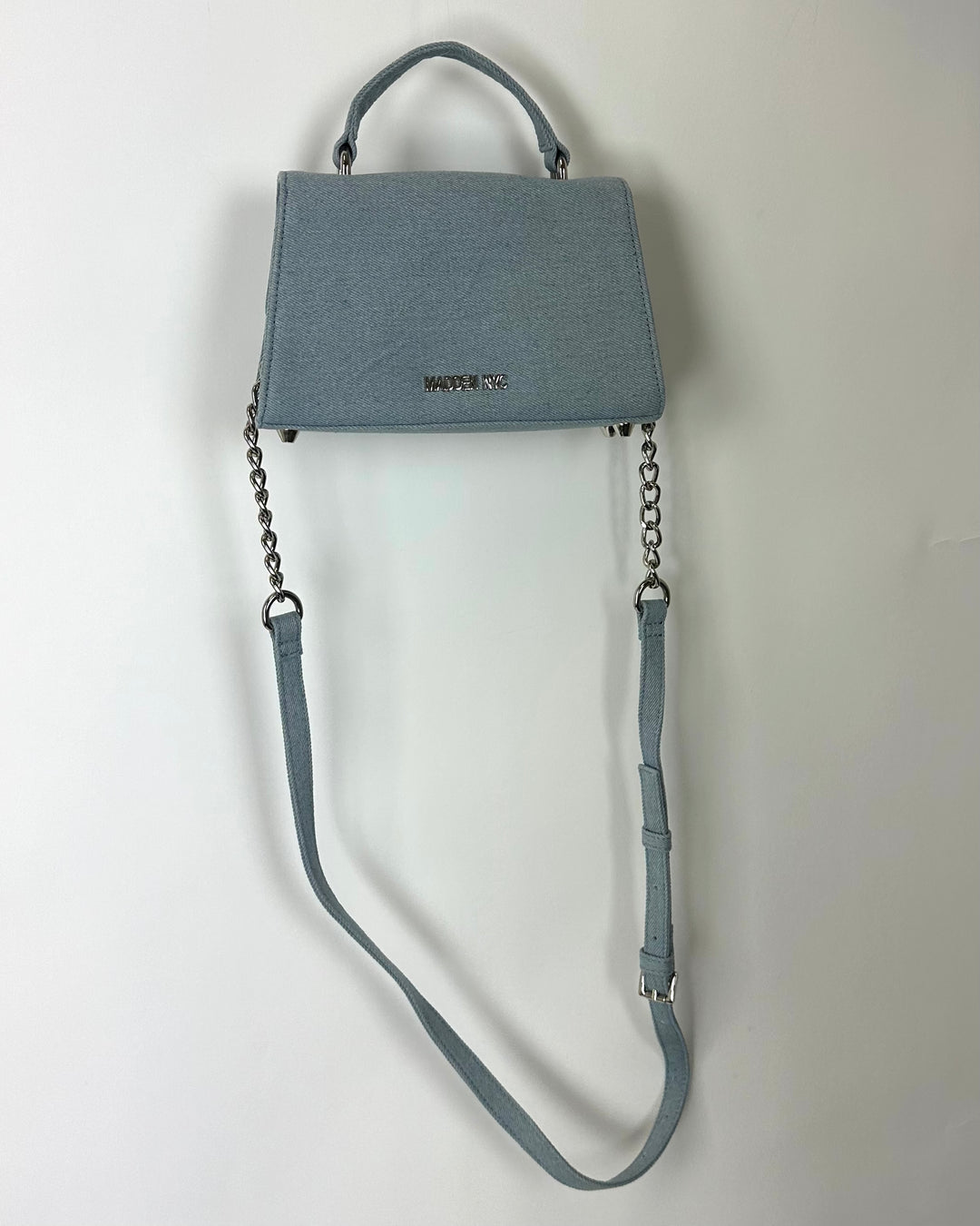 Blue Denim Bag With 3D Flower