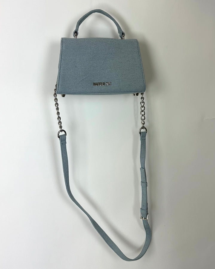 Blue Denim Bag With 3D Flower