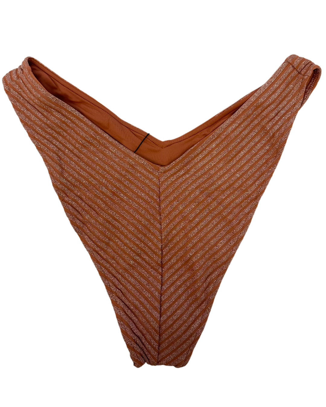 Metallic Brown High Cut And Cheeky Bikini Bottom - M, XL, XXL