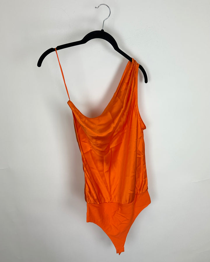 Orange Asymmetrical Off Shoulder Bodysuit - Size 2/4