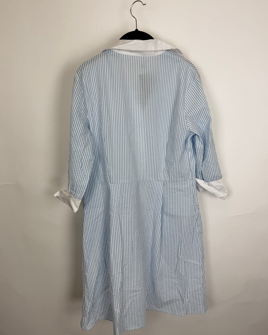 Blue & White Striped Textured Dress - Size 4/6