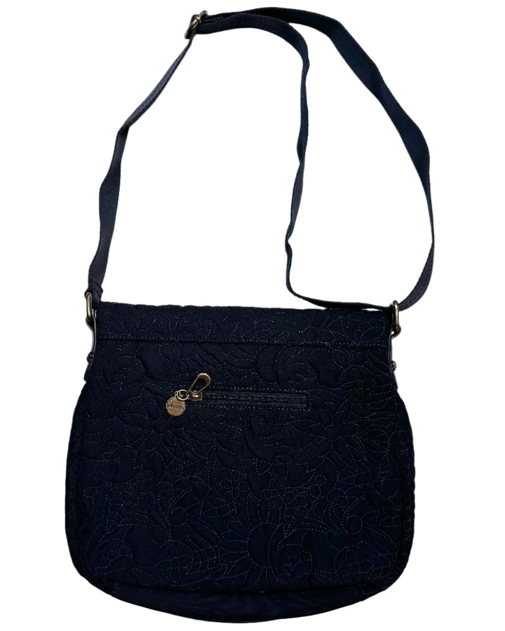 Navy Blue Floral Crossbody Bag