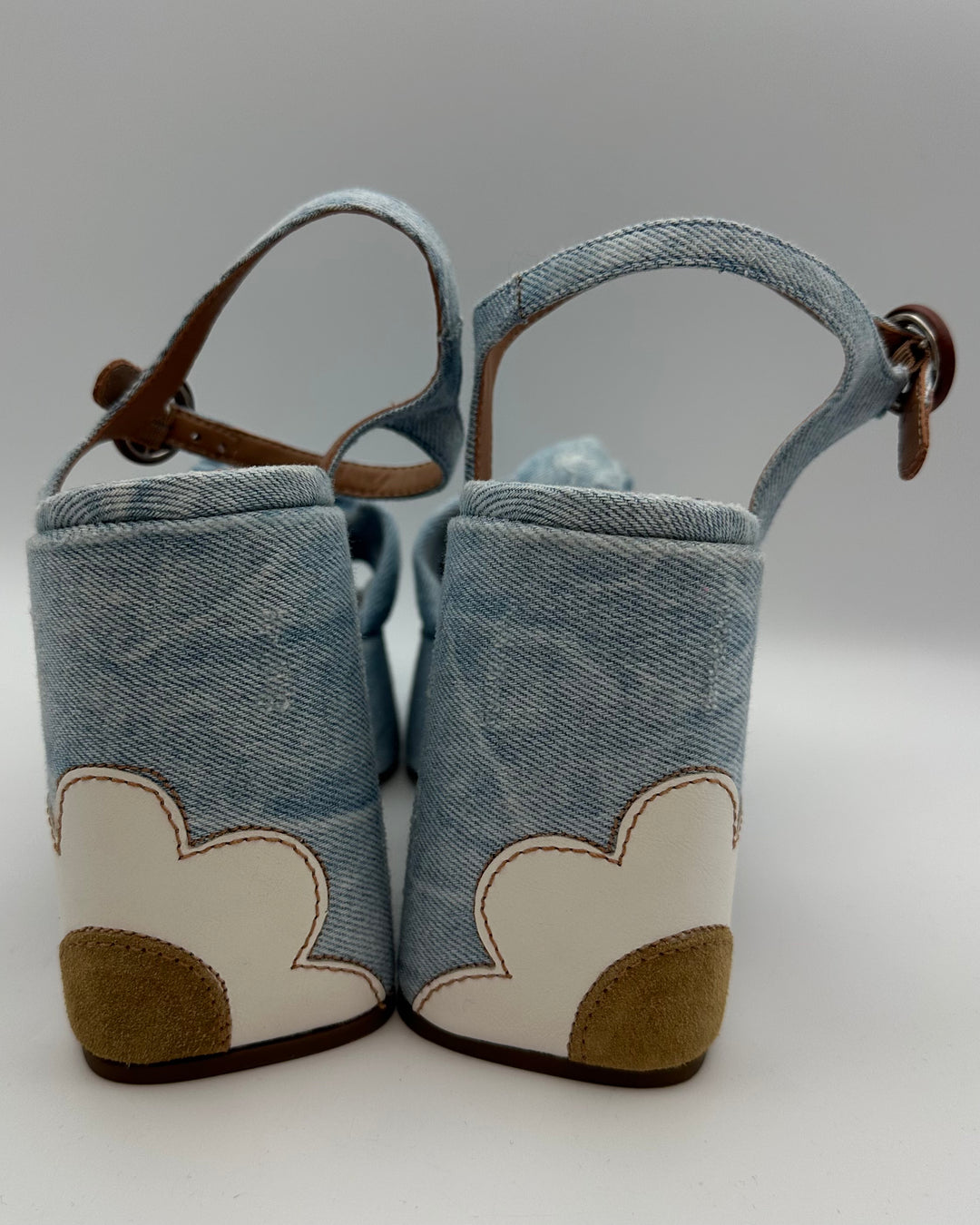 Vicenza Blue Denim Heels - Size 9