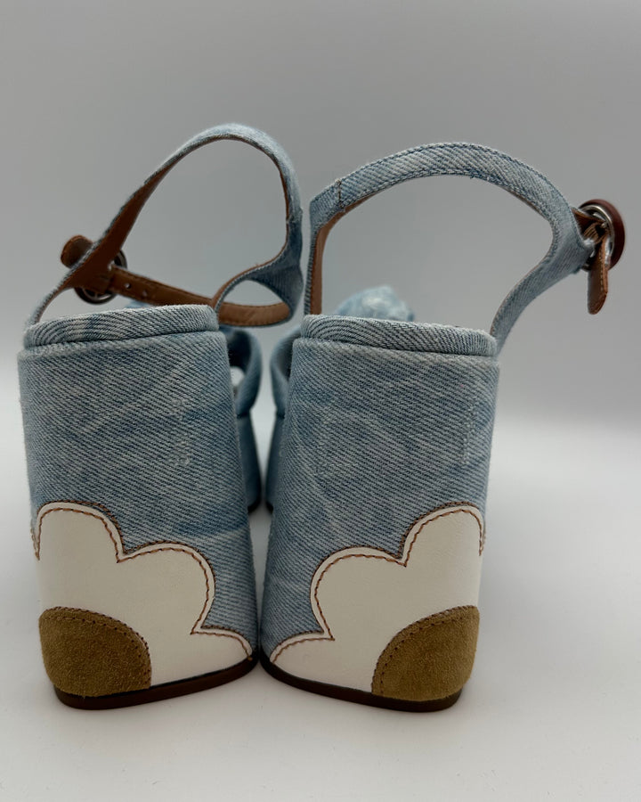 Vicenza Blue Denim Heels - Size 9