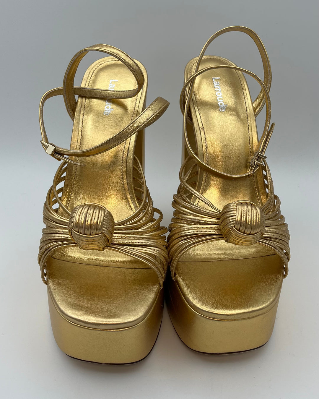 Gold Metallic Platform Heels - Size 7.5