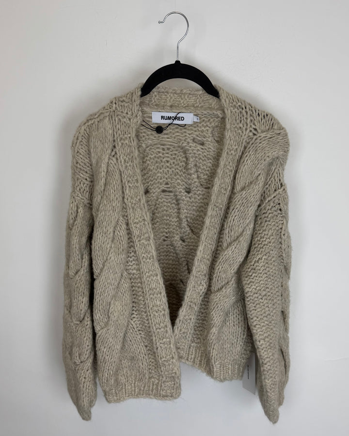 Light Tan Knit Cardigan - Size 4/6 and 8/10