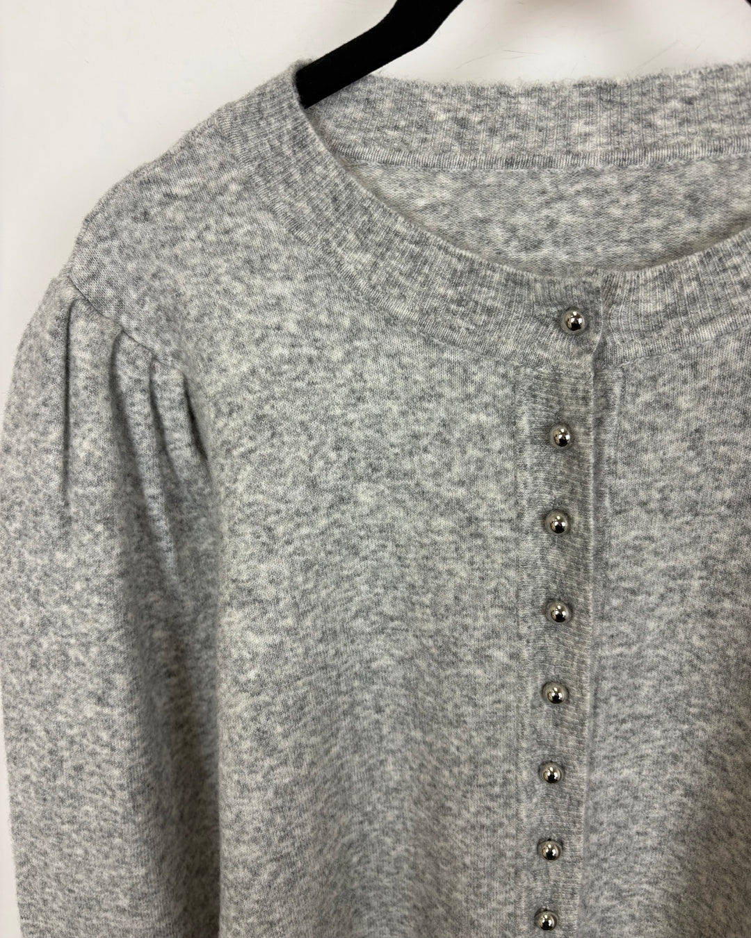 Grey Button-up Sweater - Size 6/8