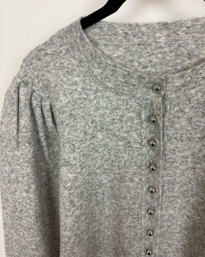 Grey Button-up Sweater - Size 6/8
