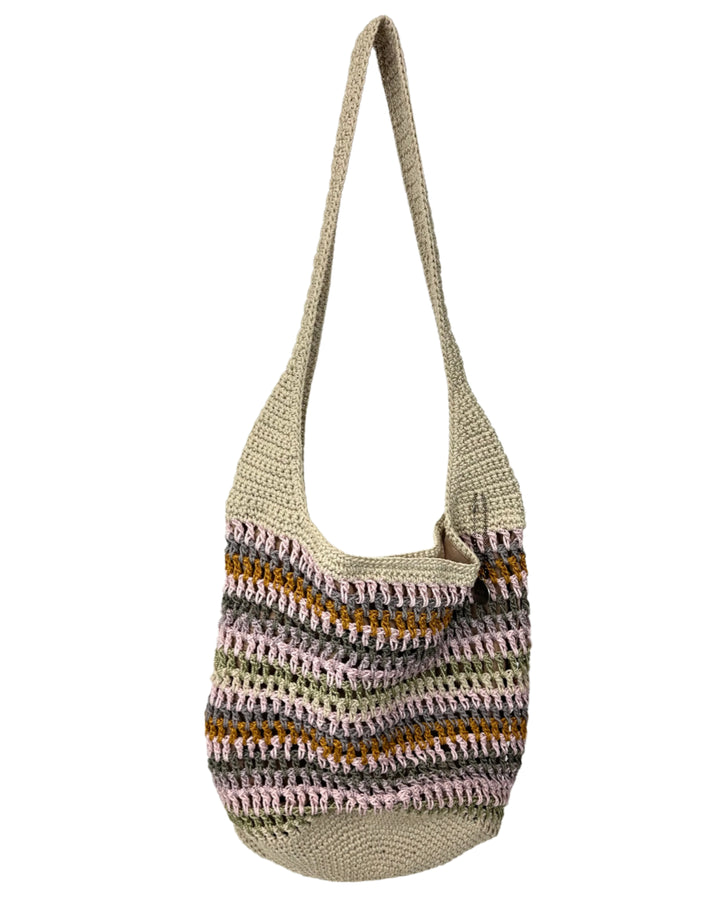 Multicolor Stripe Crochet Single Strap Shoulder Bag